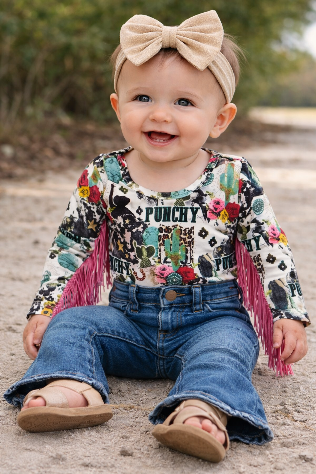 Baby Fringe Leotard | Western-Inspired Baby Bodysuit | 3–6M & 6–12M