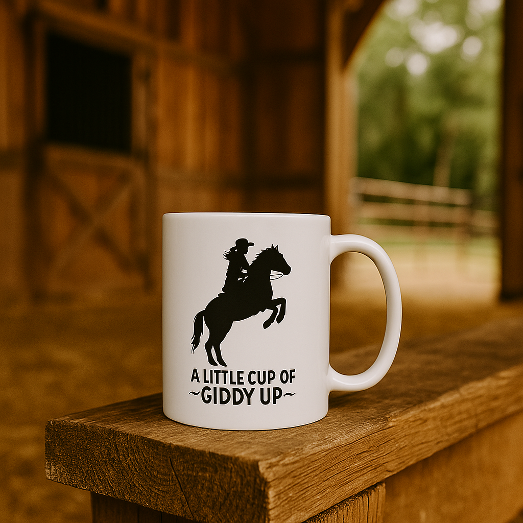 Cowgirl Coffee Mug – Giddy Up Cup for Cowgirls, Western Kitchen Decor, Horse Lover Gift, Country Girl Birthday Present