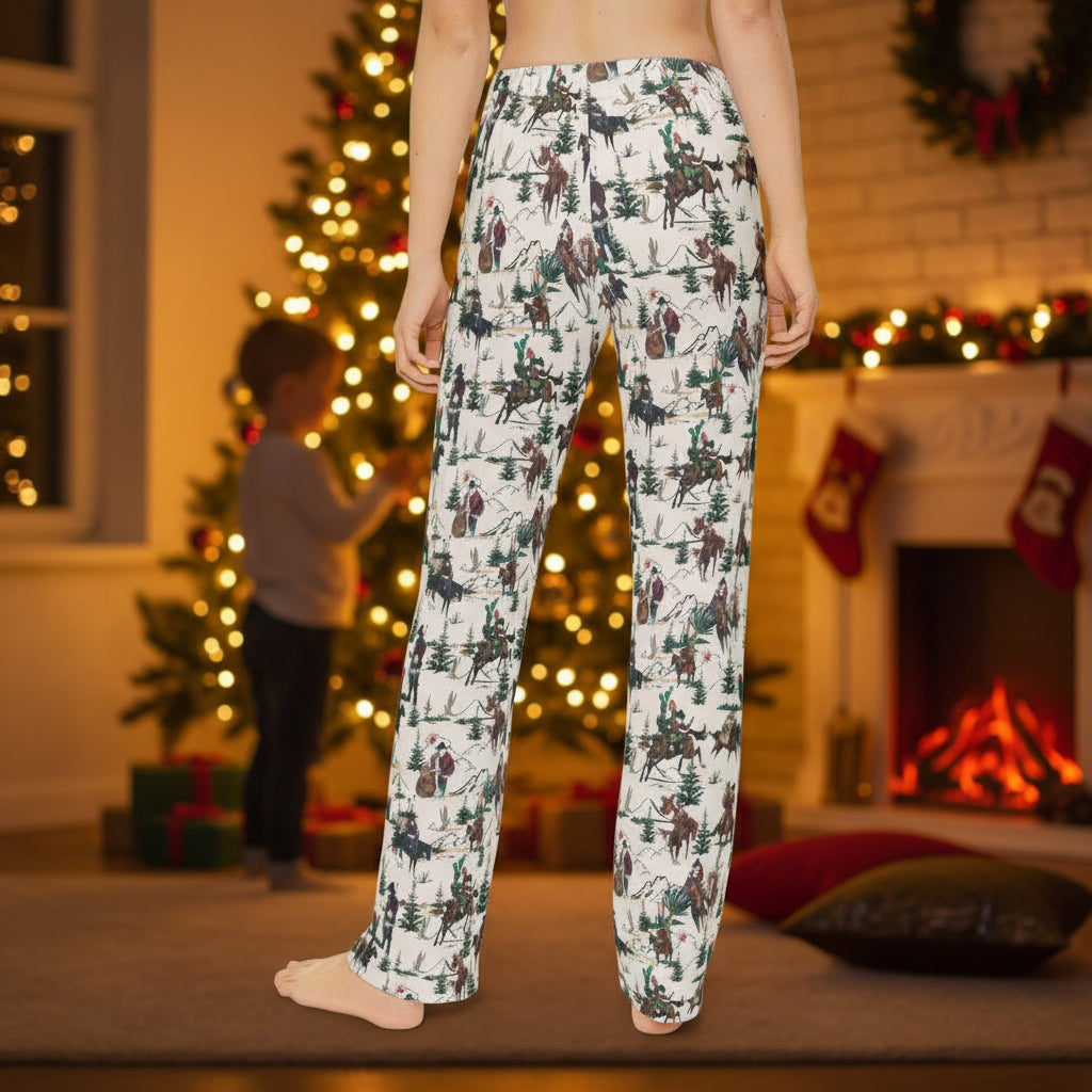 Cowboy Santa Kids Lounge Pants | Matching Family Christmas Pajamas | Soft & Comfy Kids Sleepwear -Razels