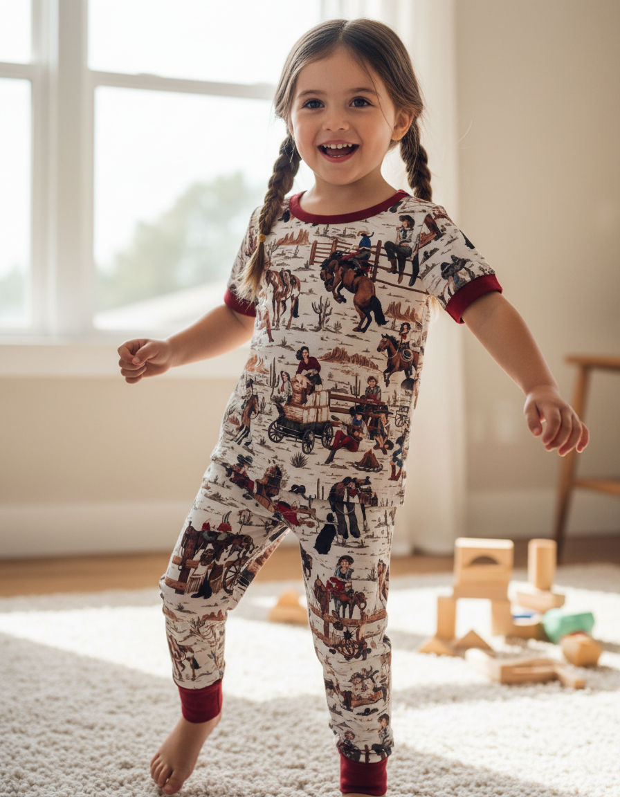 Cowgirl Pajamas – Mom & Me Matching Retro Western PJs | Family Lounge Set