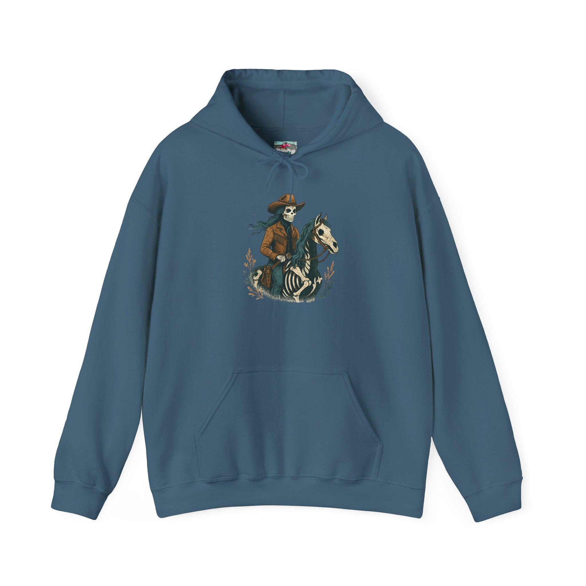 Cowgirl Skeleton Hoodie, Western Halloween Sweatshirt, Spooky Cowgirl Riding Horse -Razels
