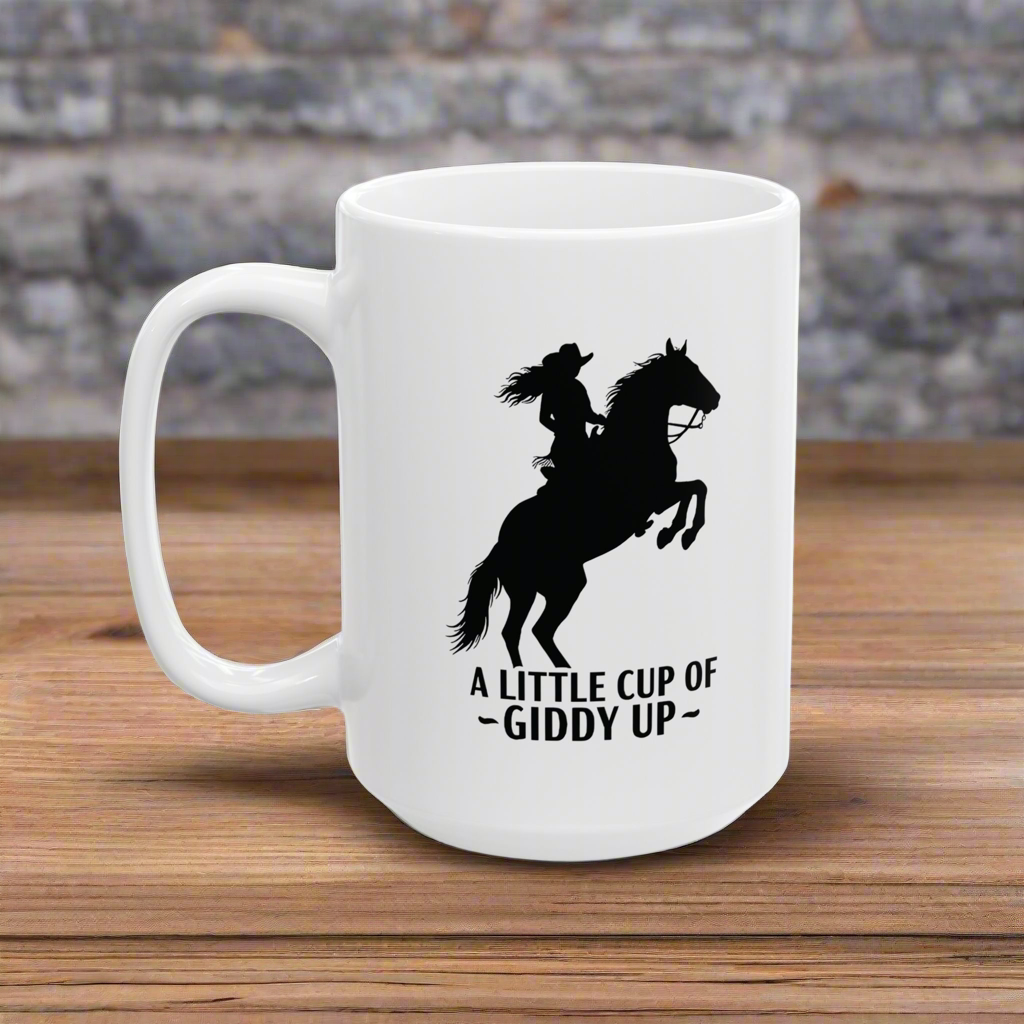 Cowgirl Coffee Mug – Giddy Up Cup for Cowgirls