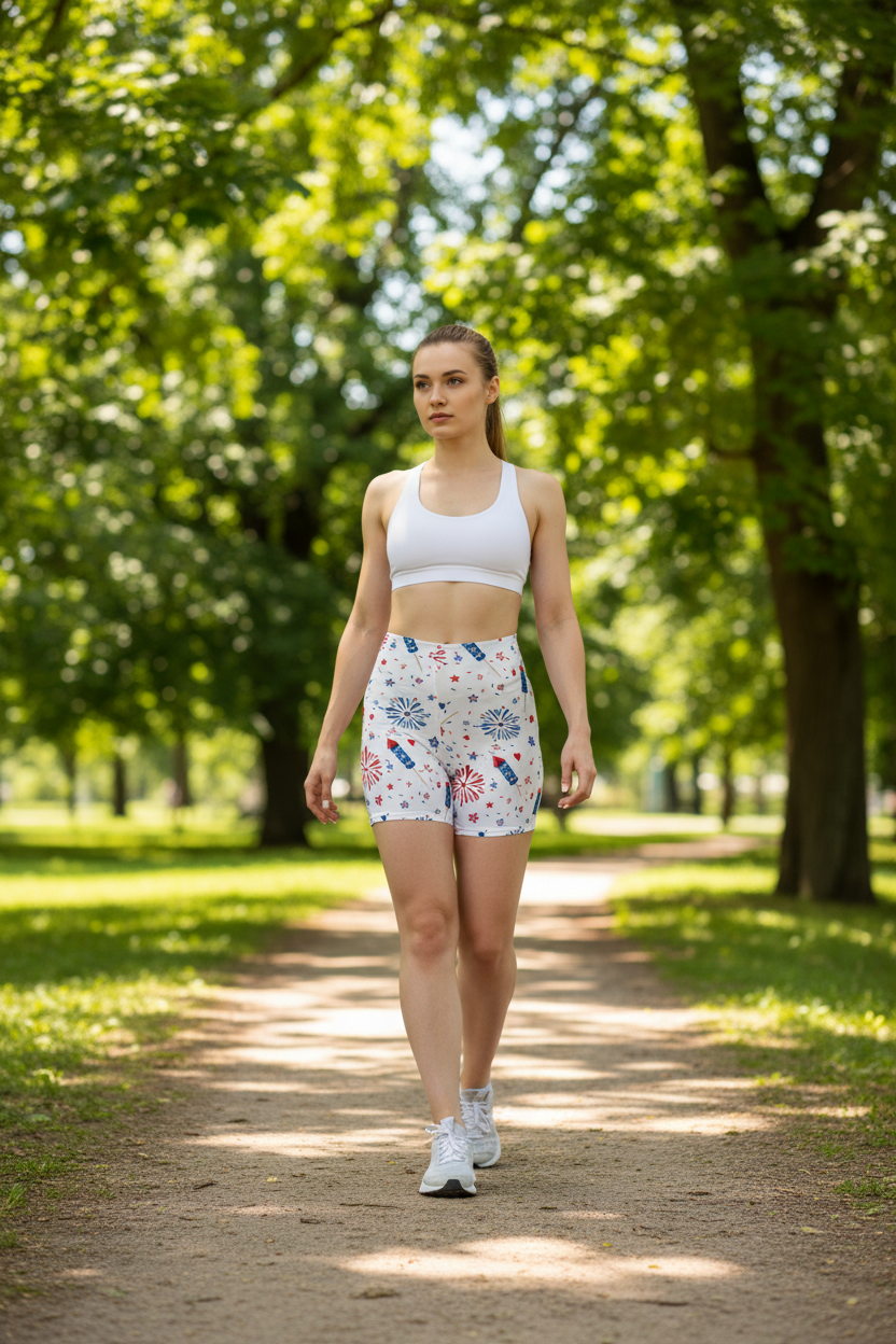 4th of July Biker Shorts | Patriotic Women’s Star Print Booty Shorts