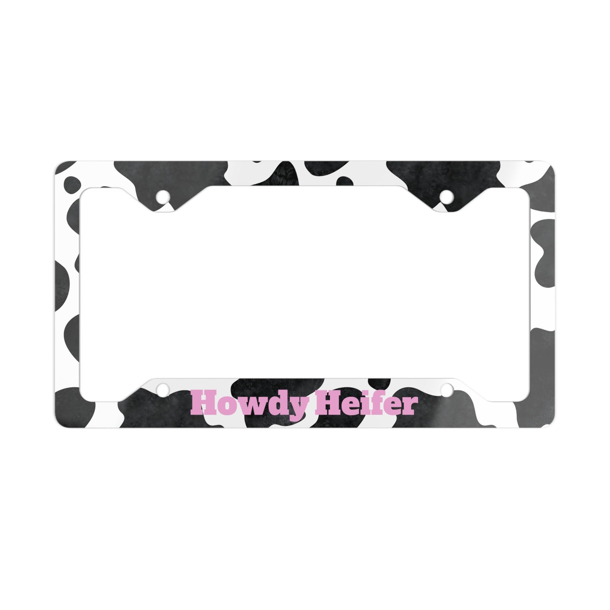Cow Print License Plate Frame: Customizable Car Accessory