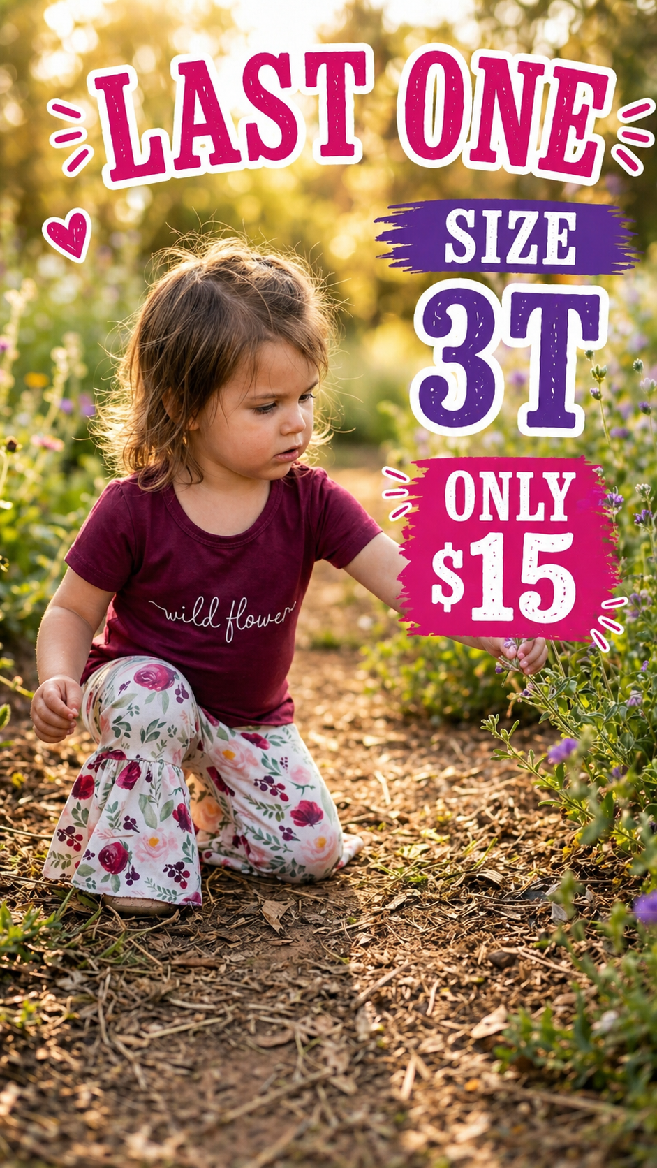 Wildflower Bell Bottom Set: Floral Toddler Outfit
