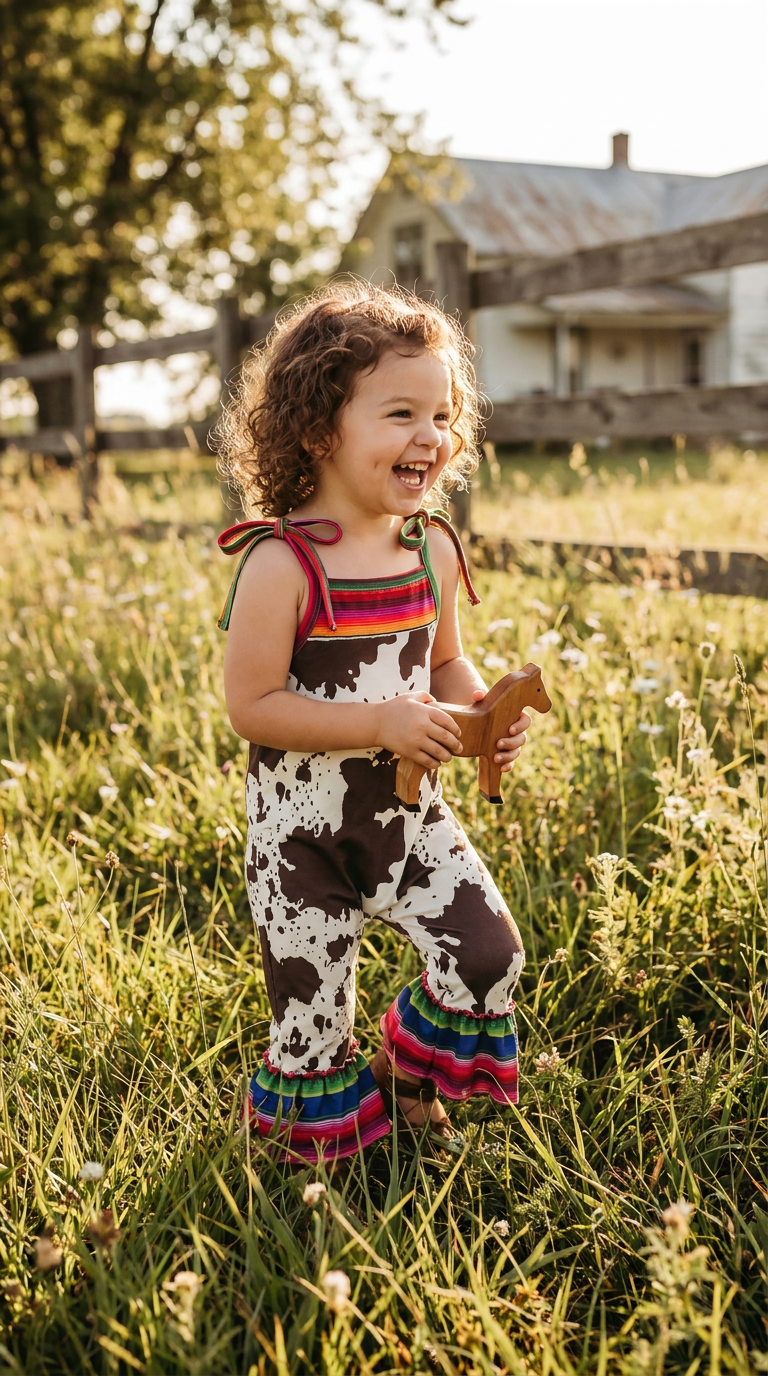 Cowprint Serape Jumpsuit: Western Cowgirl Cowhide Romper