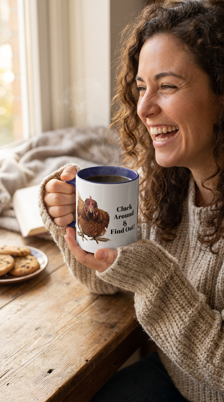 Cluck Around Chicken Coffee Mug - Sassy Red Hen Cup