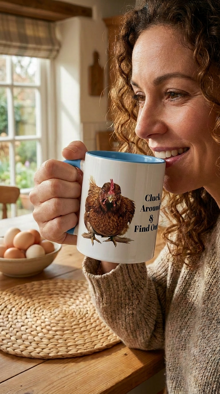 Cluck Around Chicken Coffee Mug - Sassy Red Hen Cup