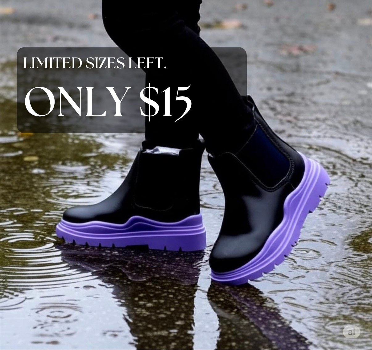 Kids Waterproof Leather Boots, Chunky Sole Rain Boots, Kids Fall Boots