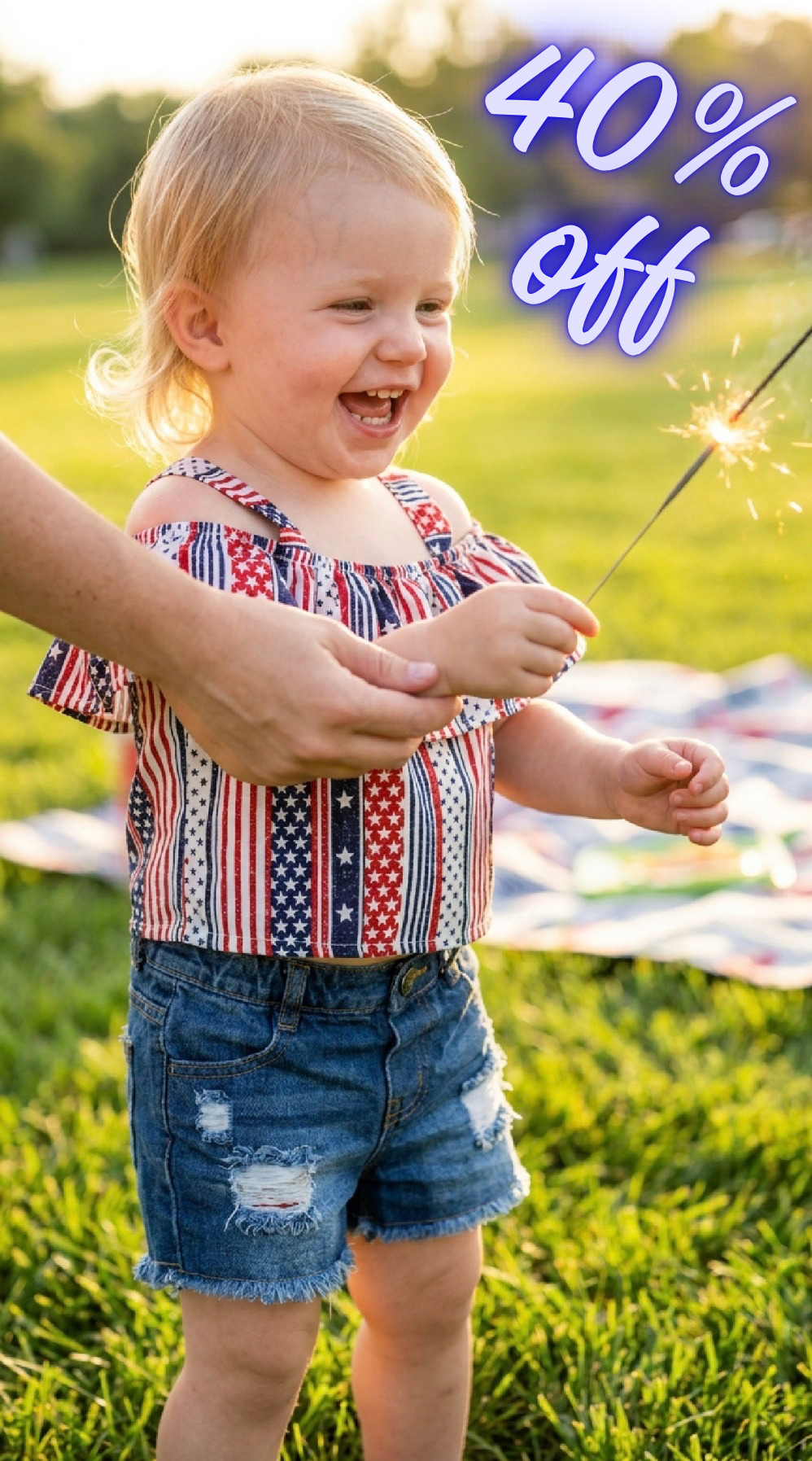 Toddler Patriotic Outfit, 4th of July Ruffle Top and Denim Shorts Set, Red White Blue Outfit
