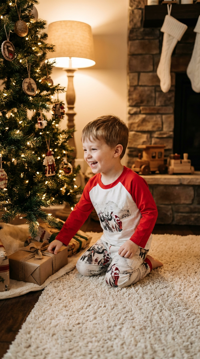 Kids Western Christmas Pajamas, Cowboy Santa Sleigh Ride PJs, Matching Family Holiday Pajamas