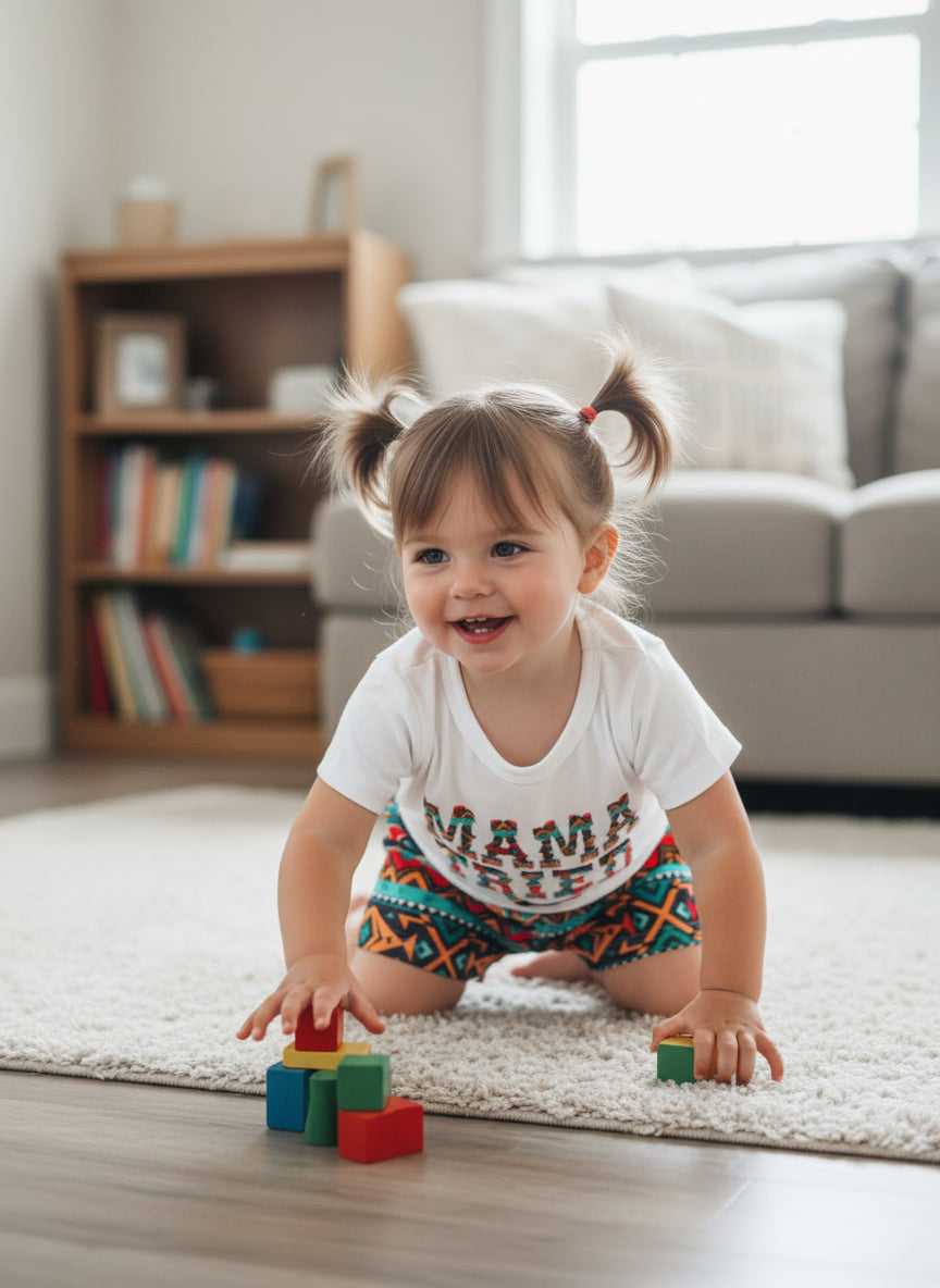 Mama Tried Aztec Baby Short Set – Comfy Western Outfit for Little Cowgirls -Razels