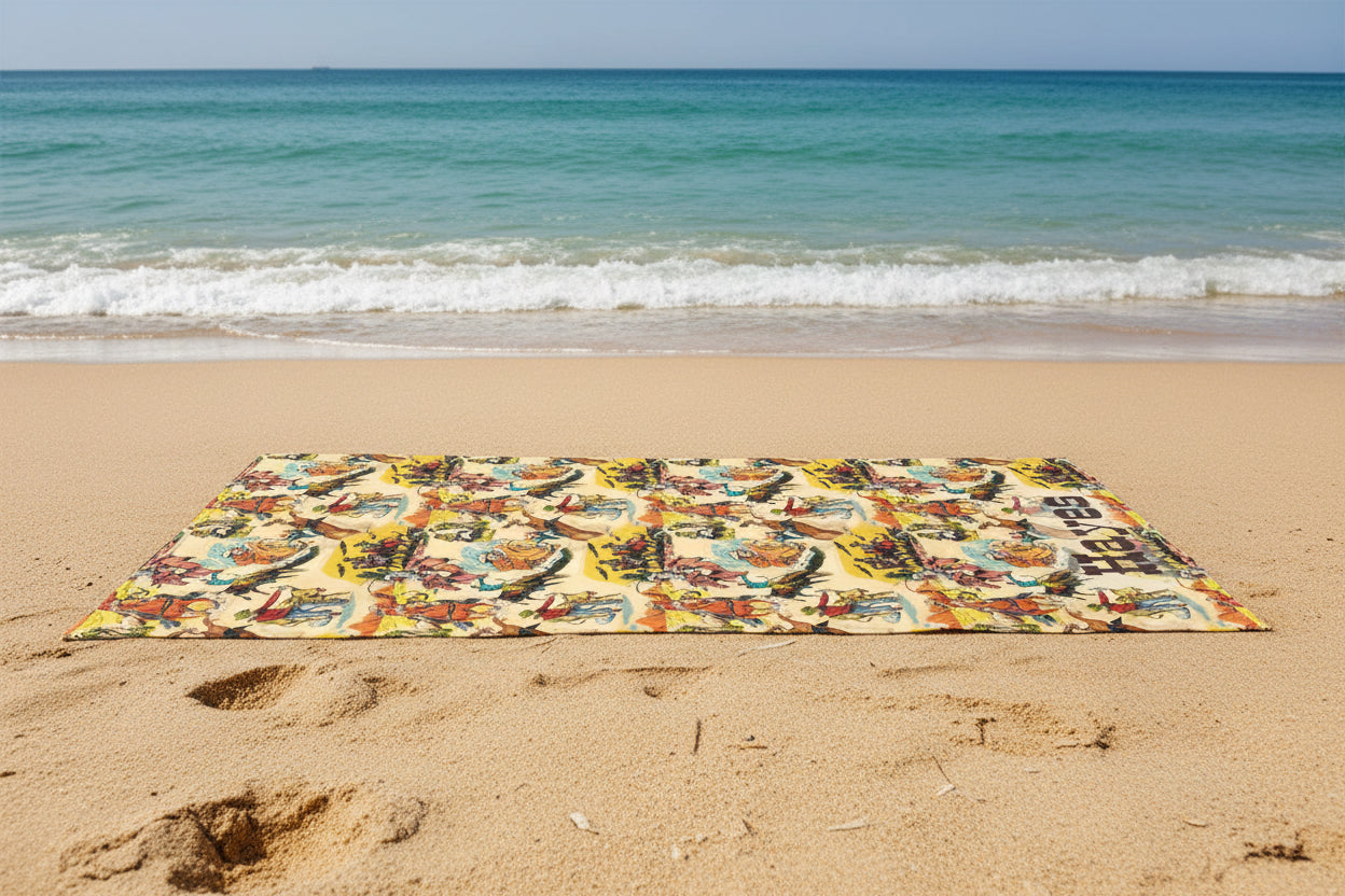 PERSONALIZED COWBOY BEACH TOWEL, RETRO COWBOYS