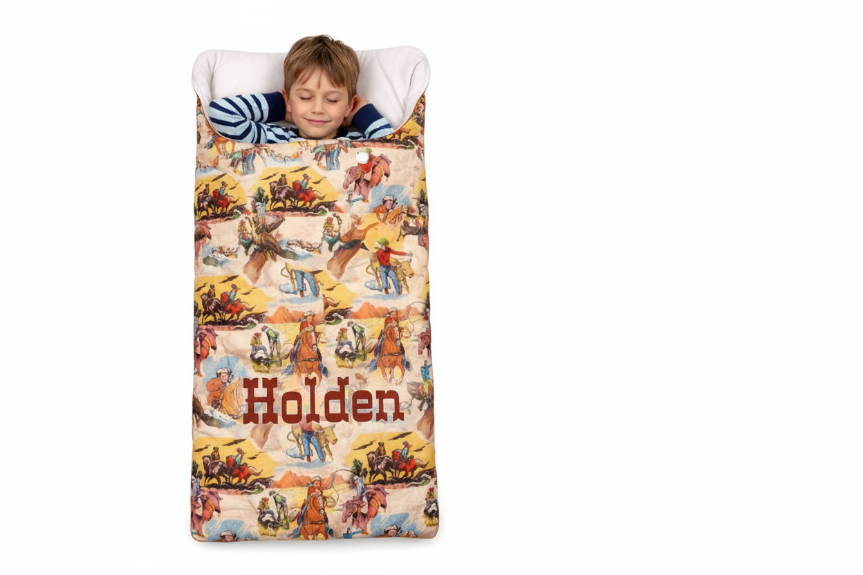 PERSONALIZED COWBOY KID SLEEPING BAG