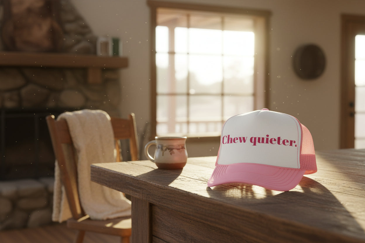CHEW Quieter Foam Trucker Hat | Funny Embroidered Cap | Custom Humor Hat -Razels