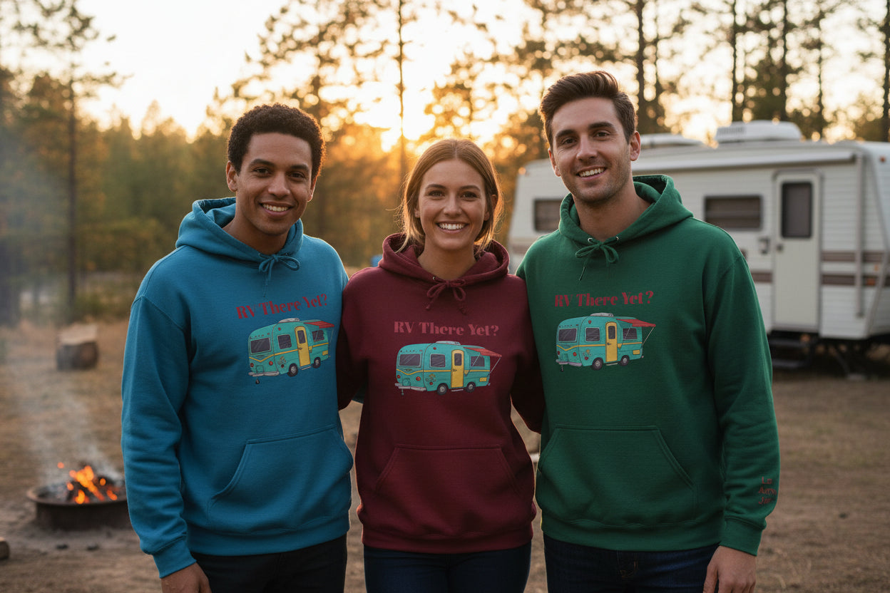 RV THERE YET CAMPER HOODIE, FAMILY REUNION SWEATSHIRTS
