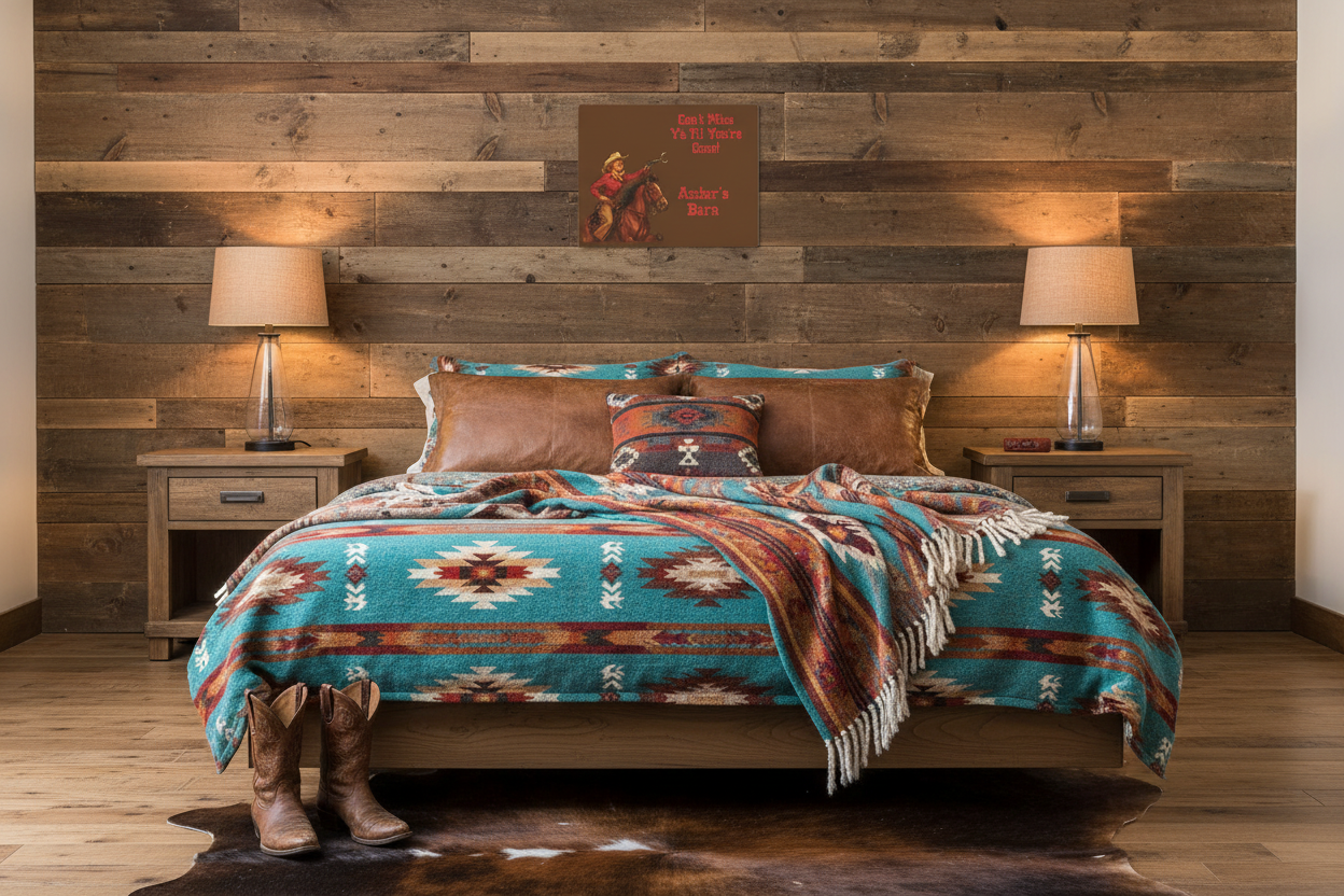 COWGIRLon horseback with text 'Can't Miss Ya Til You're Gone! Amber's Barn' on a brown background