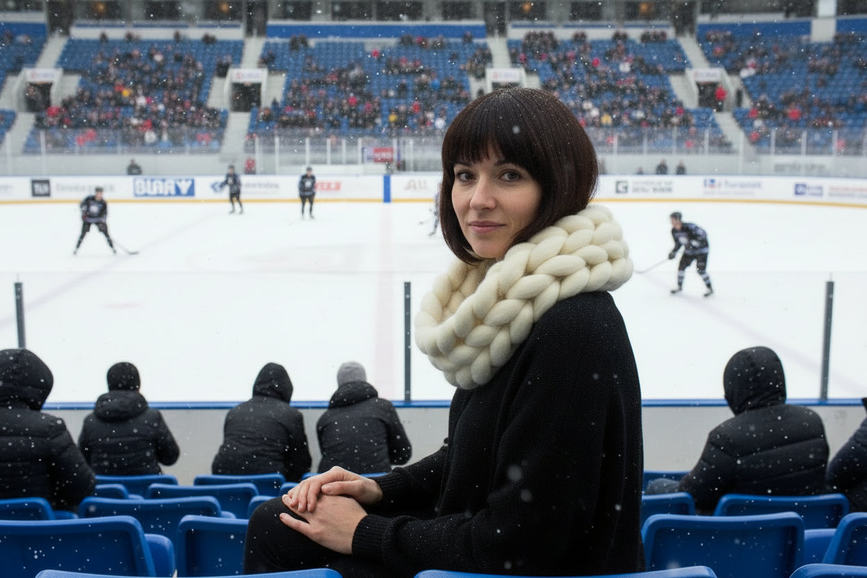 GIANT KNIT COWL Extreme Natural Wool Cowl Made in Montana