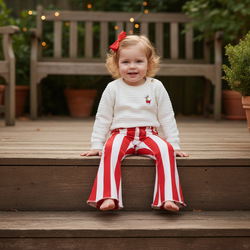 TODDLER AND KID RED STRIPED JEANS FOR everyday, valentines, school