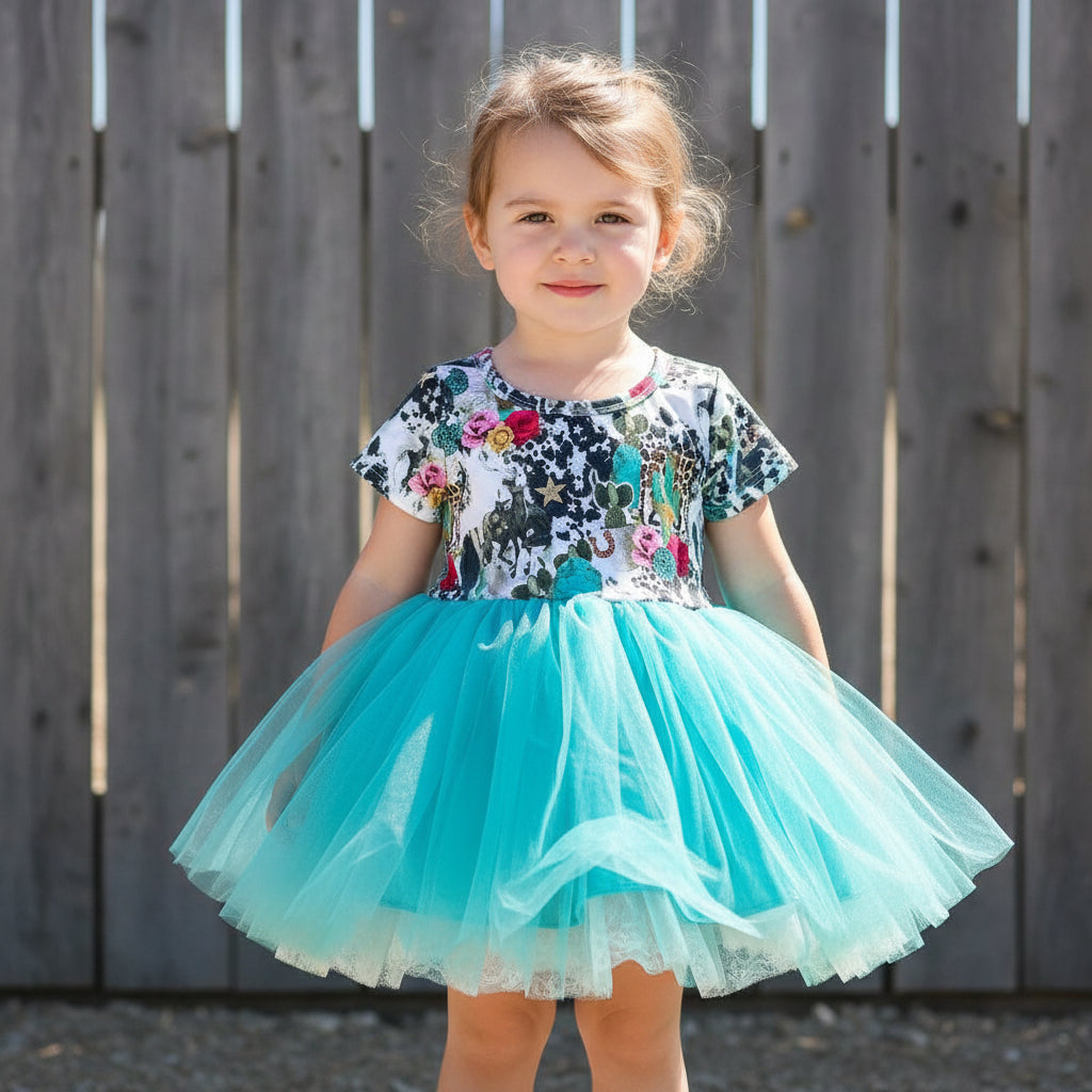 Girls Cowgirl Tutu Dress: Western Party Outfit -Razels