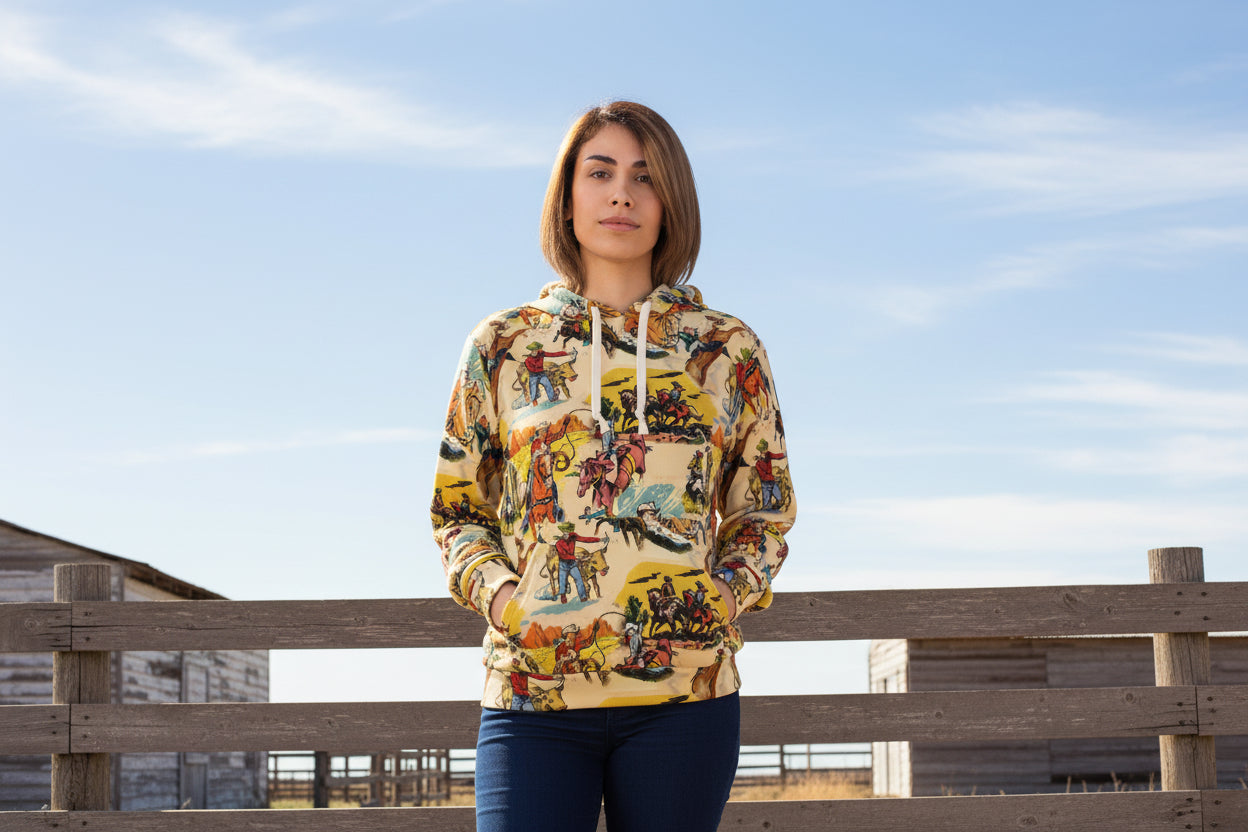 VINTAGE COWBOY UNISEX HOODIE
