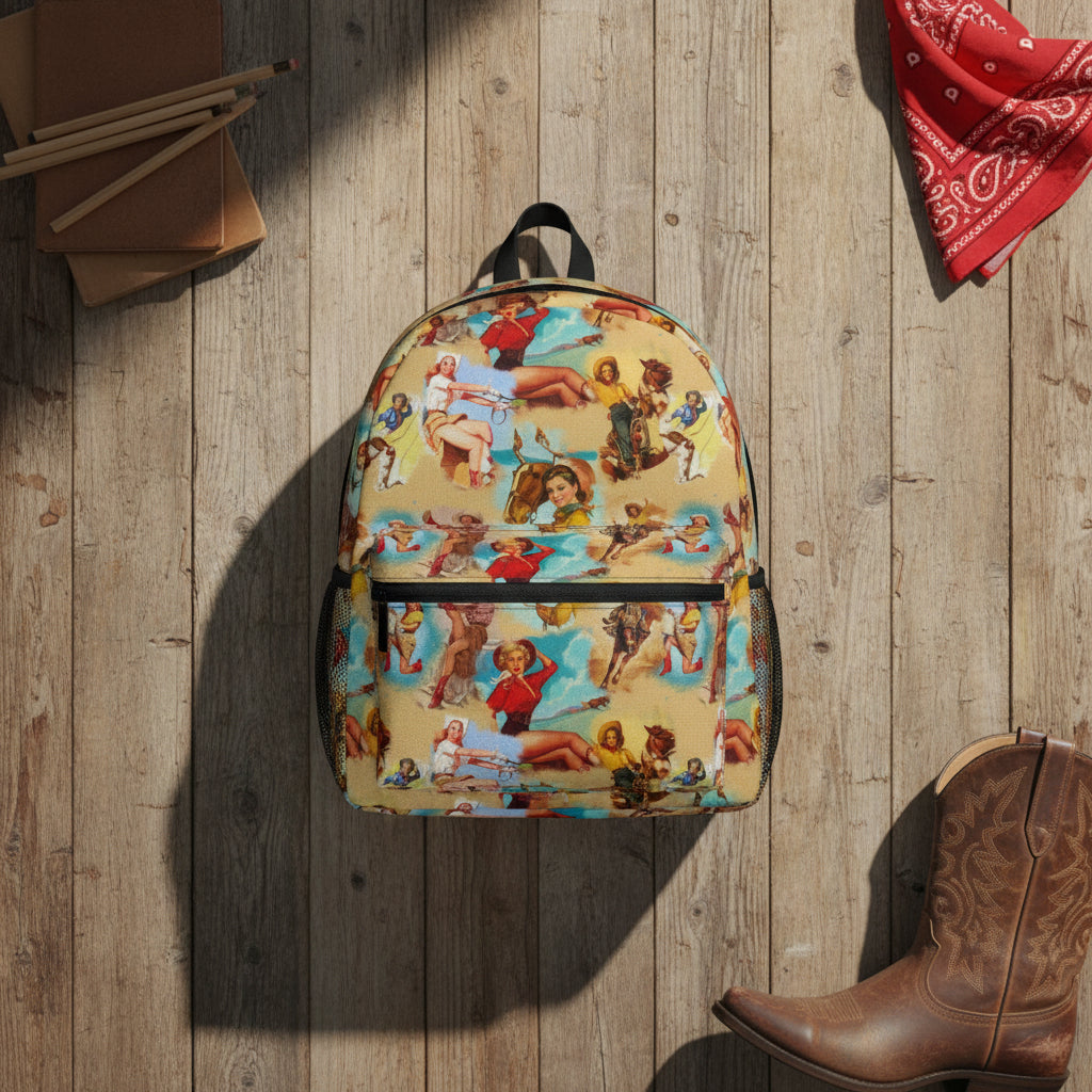 Vintage Cowgirl Backpack, Customizable Cowgirl Bag | Western School Bag -Razels