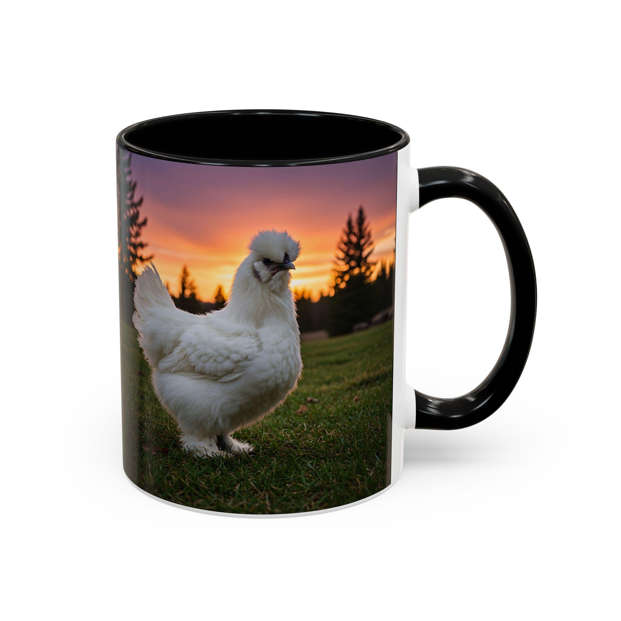 CHICKEN Coffee Mug | Chicken Lover Gift | SILKY CHICKENS | Farmhouse Kitchen Decor | | 11oz Ceramic Accent Mug - Razels