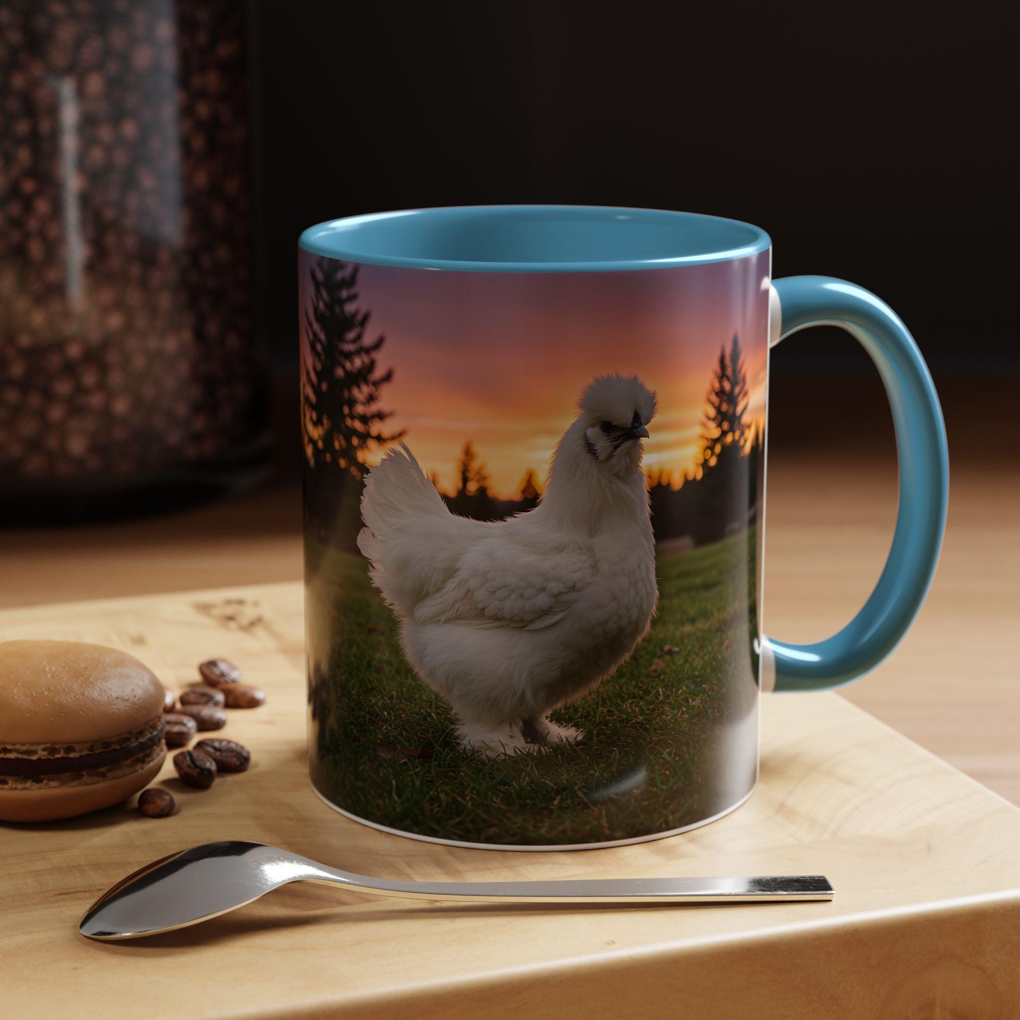 CHICKEN Coffee Mug | Chicken Lover Gift | SILKY CHICKENS | Farmhouse Kitchen Decor | | 11oz Ceramic Accent Mug - Razels