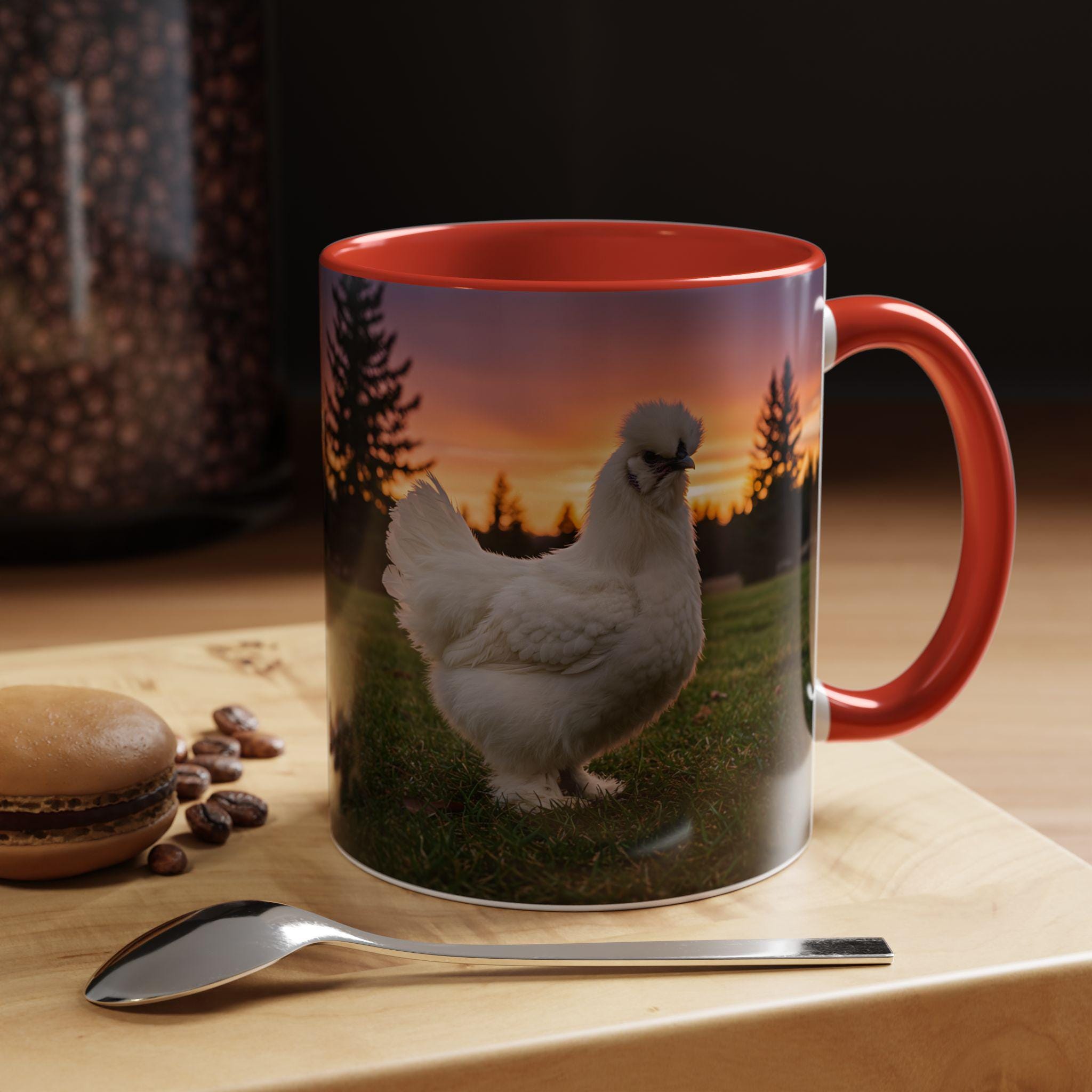 CHICKEN Coffee Mug | Chicken Lover Gift | SILKY CHICKENS | Farmhouse Kitchen Decor | | 11oz Ceramic Accent Mug - Razels