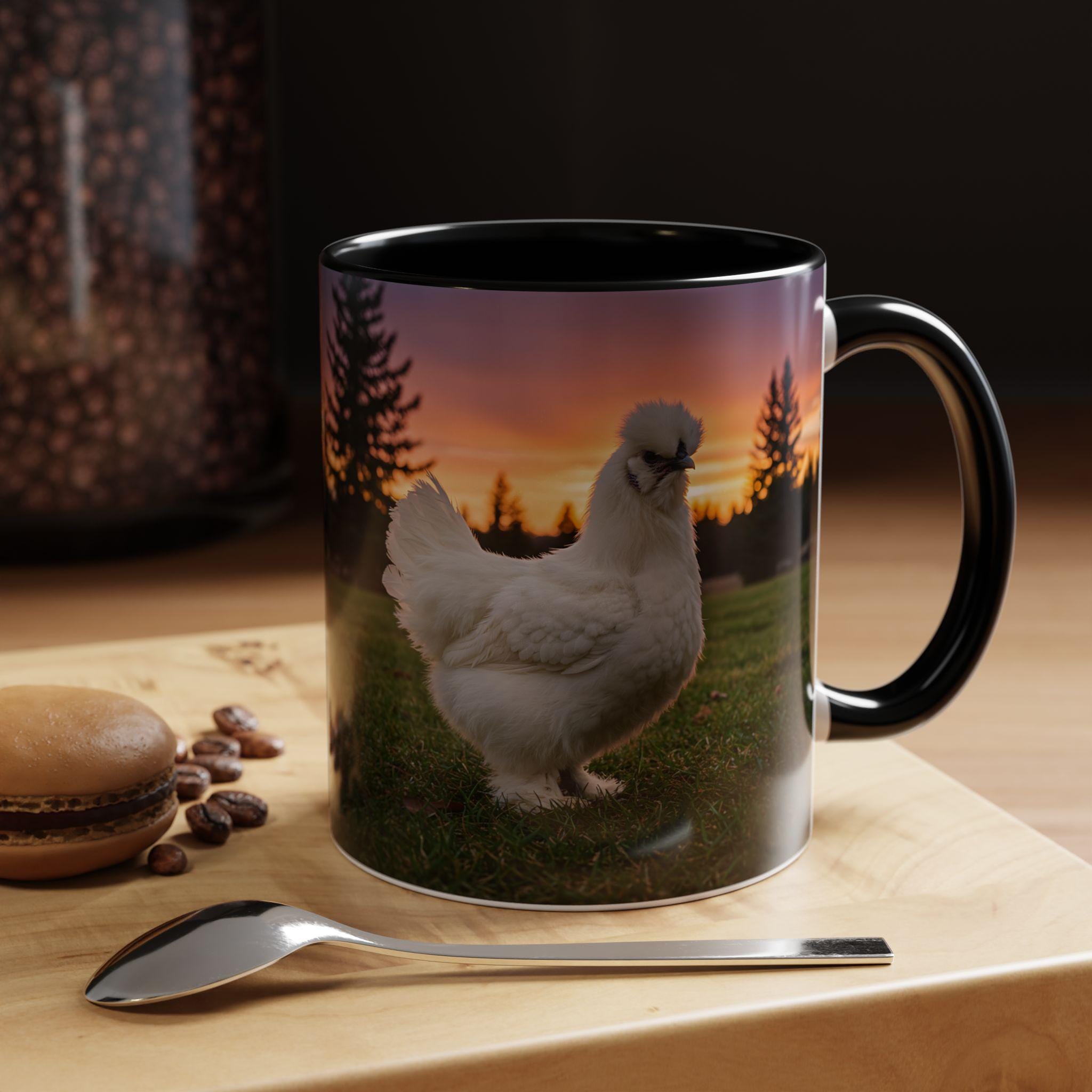 CHICKEN Coffee Mug | Chicken Lover Gift | SILKY CHICKENS | Farmhouse Kitchen Decor | | 11oz Ceramic Accent Mug - Razels