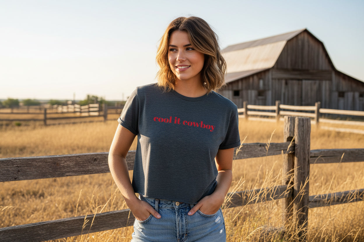 cool it cowboy cowgirl tshirt