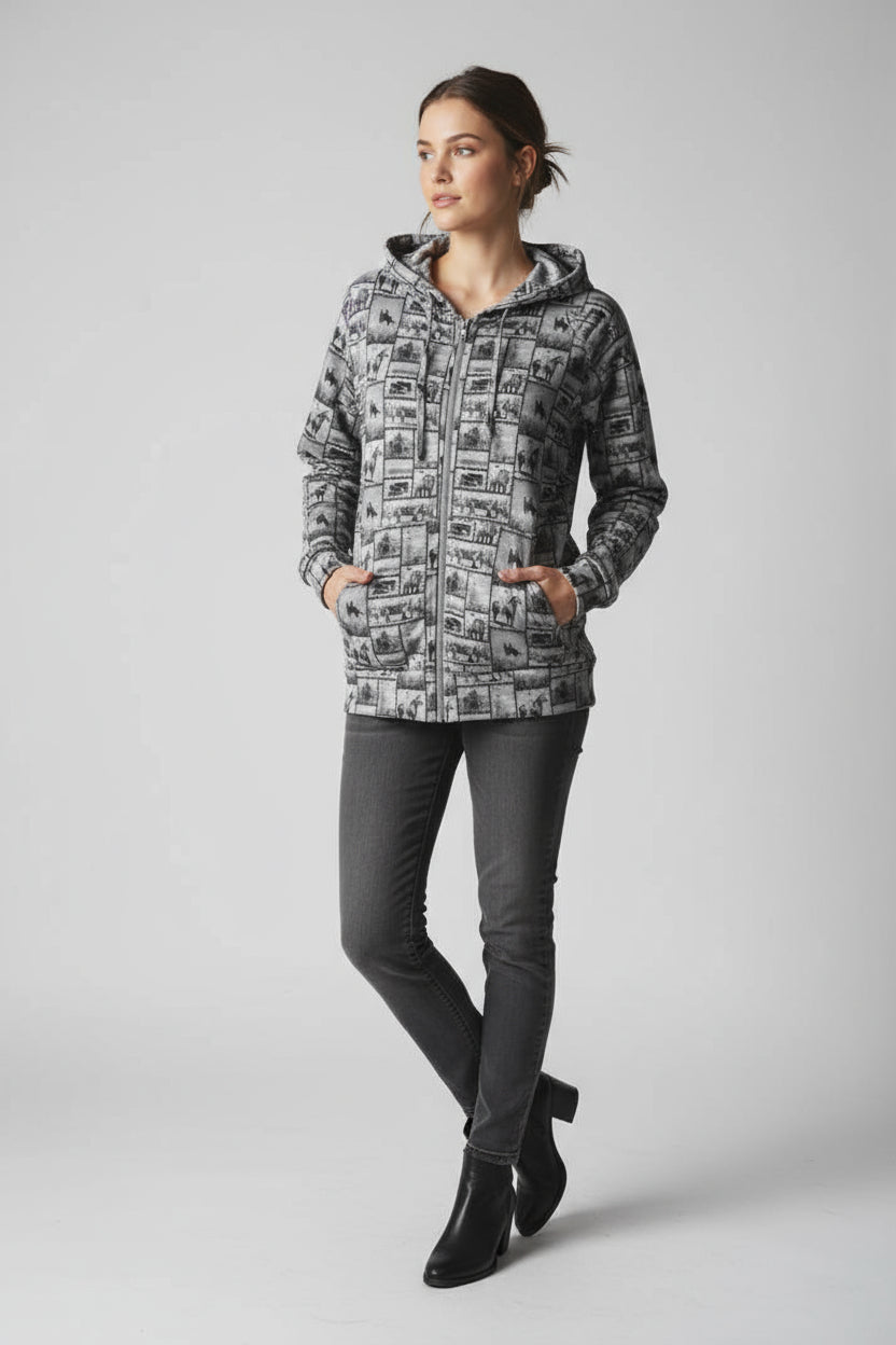 cowboy montage lightweight sweatshirt hoodie