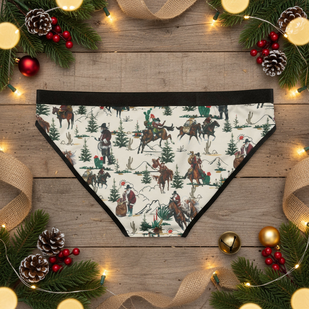 Copy of Cowboy Santa Christmas Underwear, Festive Women's Holiday Lingerie, Western Christmas Gift -Razels