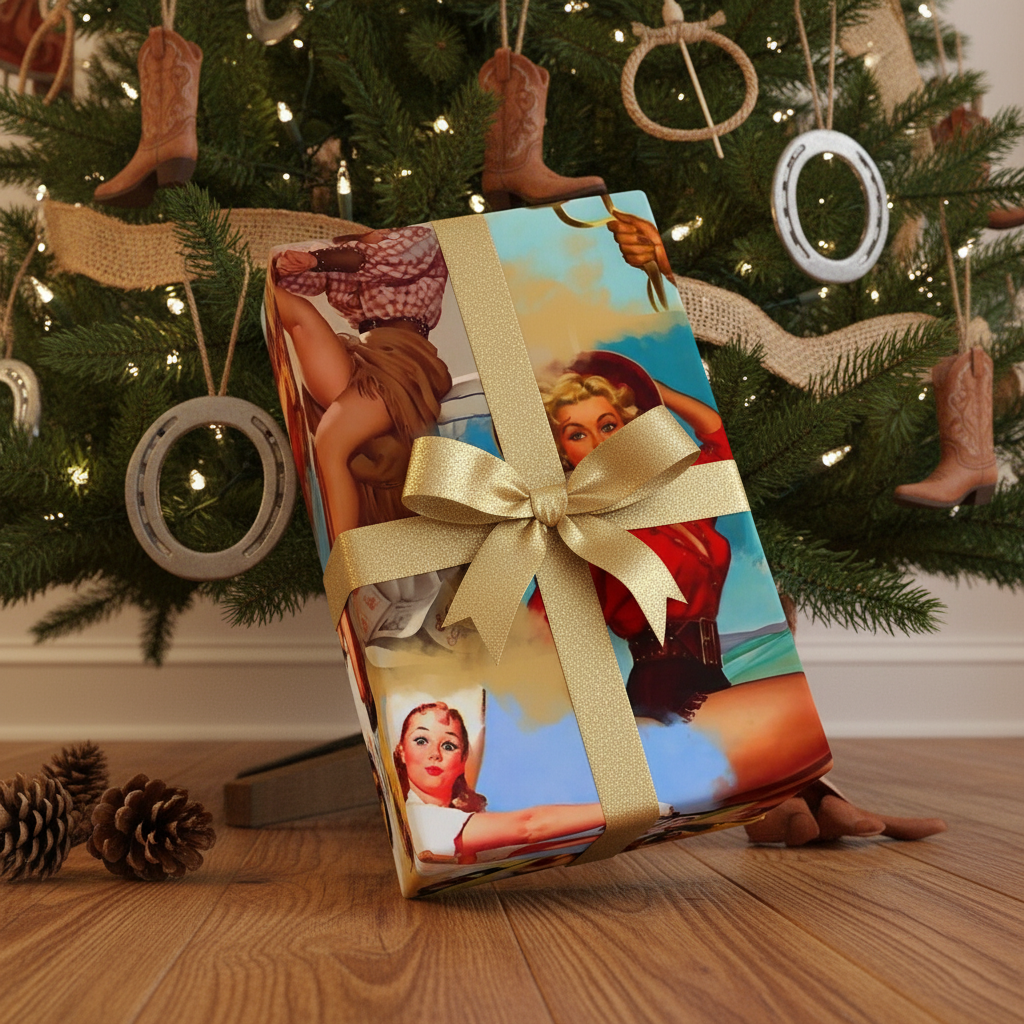 cowgirl wrapping paper