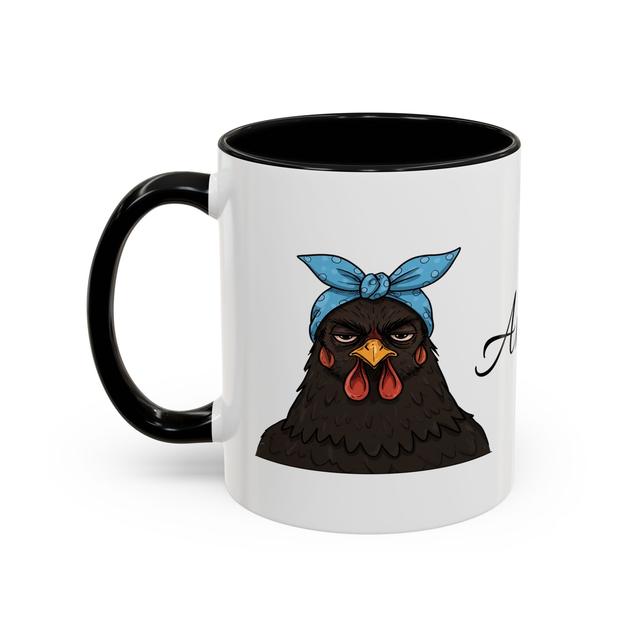 Crazy Chicken Lady Mug, Personalized Name, Mad Hen Mug, Chicken Coffee Cup, Gift for Chicken Lover, Quirky Coffee Cup - Razels