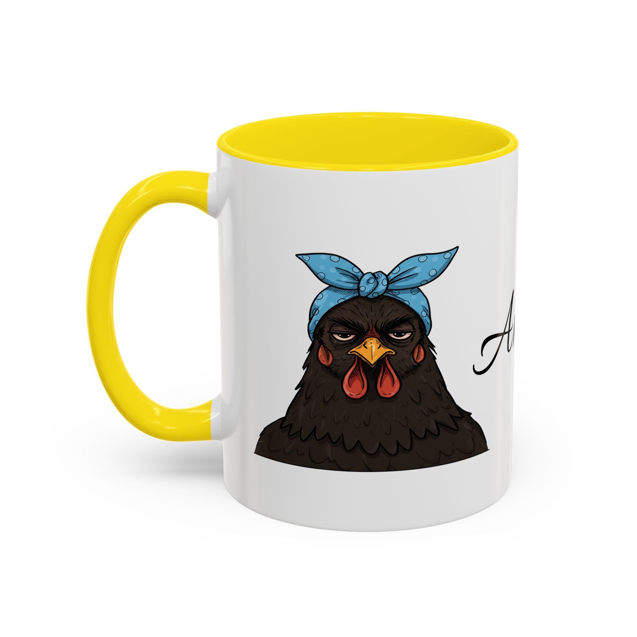 Crazy Chicken Lady Mug, Personalized Name, Mad Hen Mug, Chicken Coffee Cup, Gift for Chicken Lover, Quirky Coffee Cup - Razels