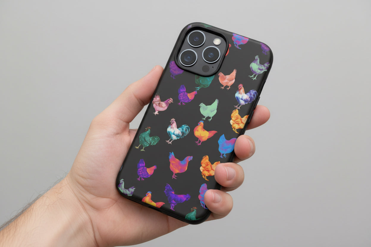 Cute Chicken Phone Case, Neon Chicken Phone Case, Chicken Lover Gift, QUIRKY PHONE CASE - Razels