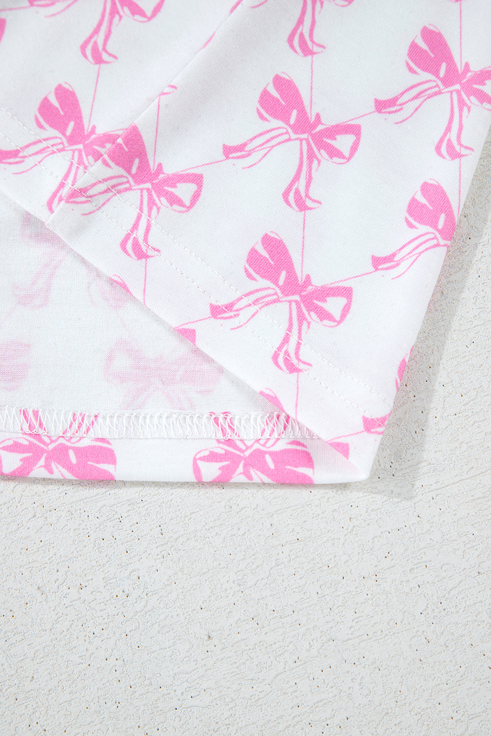 Coquette Bow Pajama Short Set, Womens Summer Pajamas, Pink Bow Pajamas