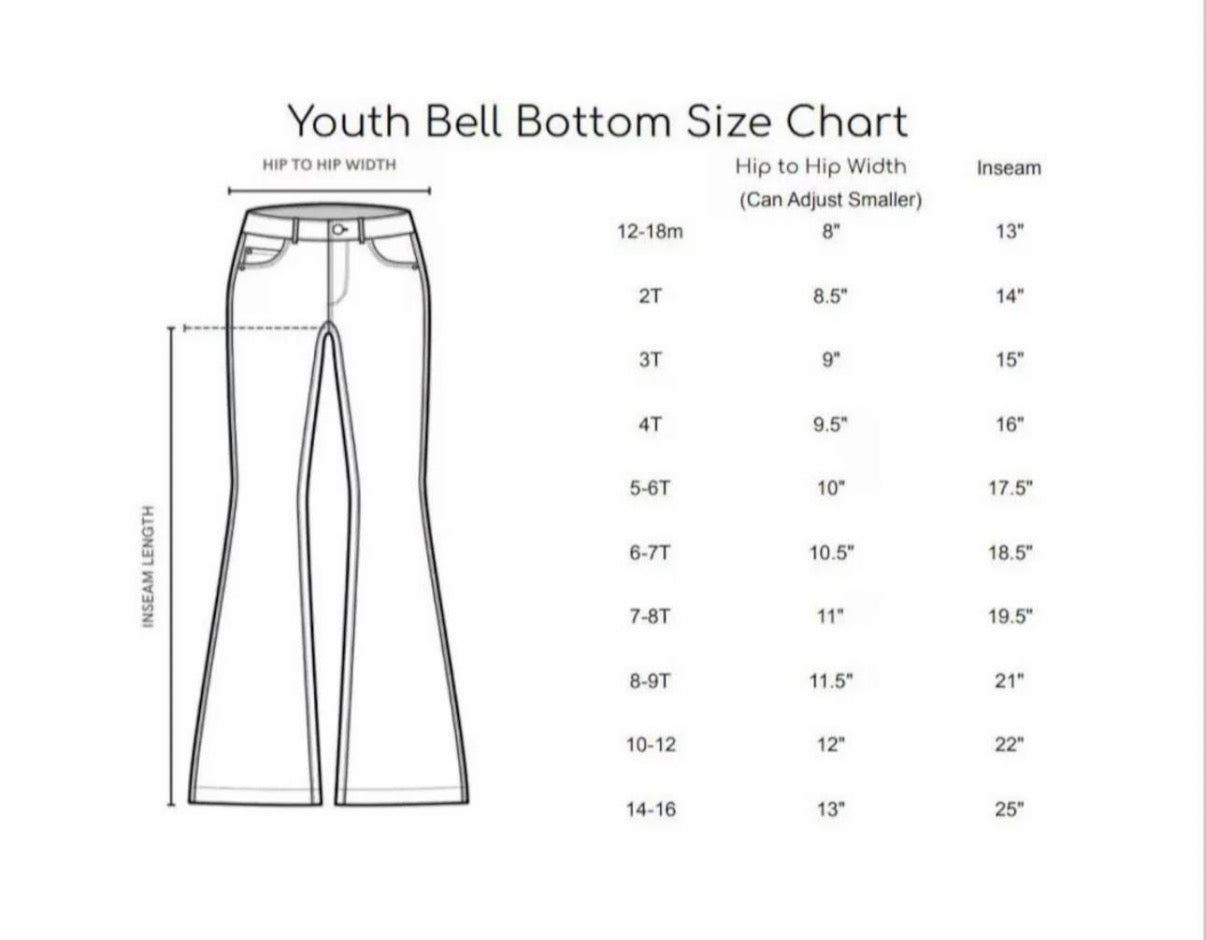 flare pant size chart