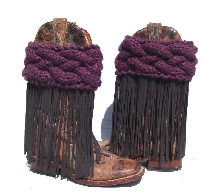 Fringe Boot Covers, Leather Fringe Boots - Razels