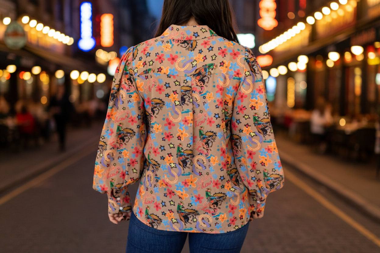 fun western blouse for women