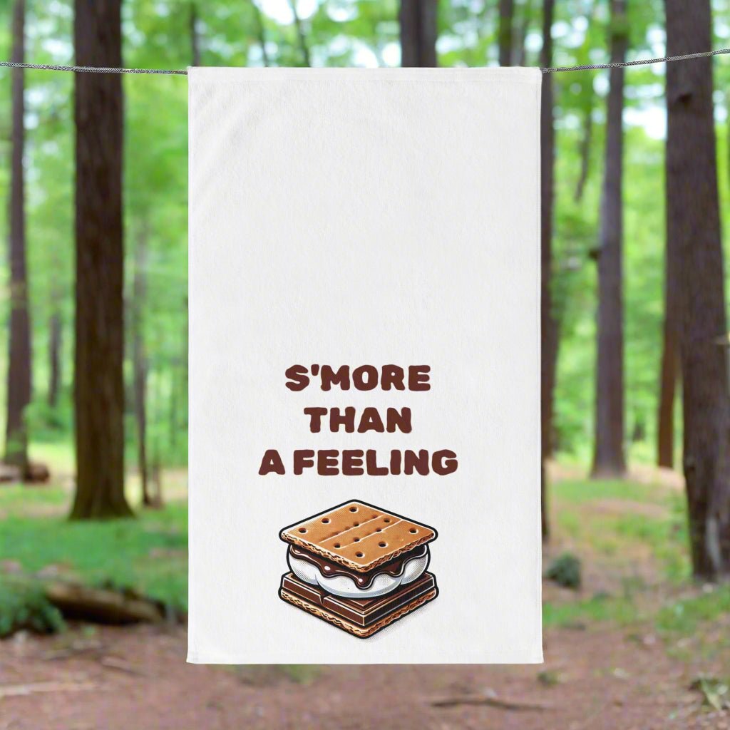 Funny S'mores Hand Towel – "S'more Than a Feeling" Camp Kitchen Decor, Gift for Campers & Bakers - Razels