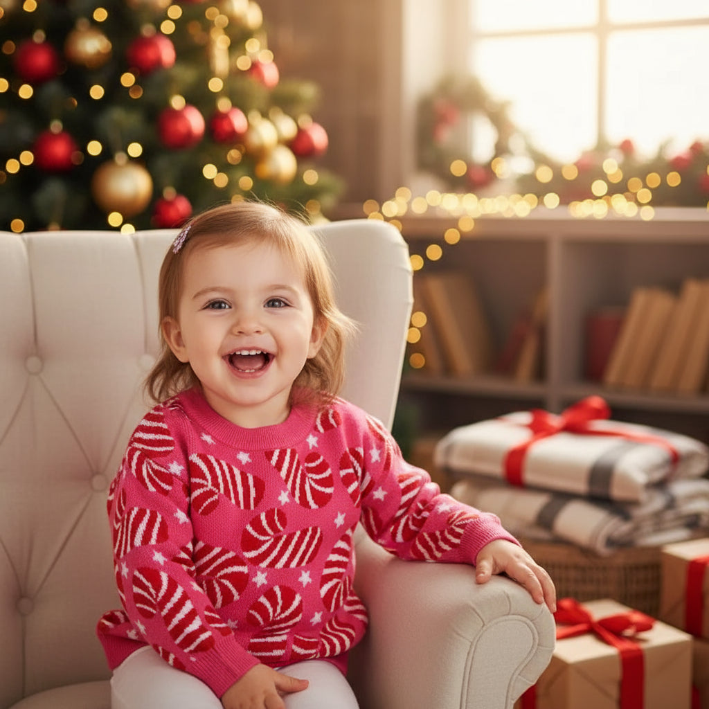 girls candy cane sweater, christmas sweater
