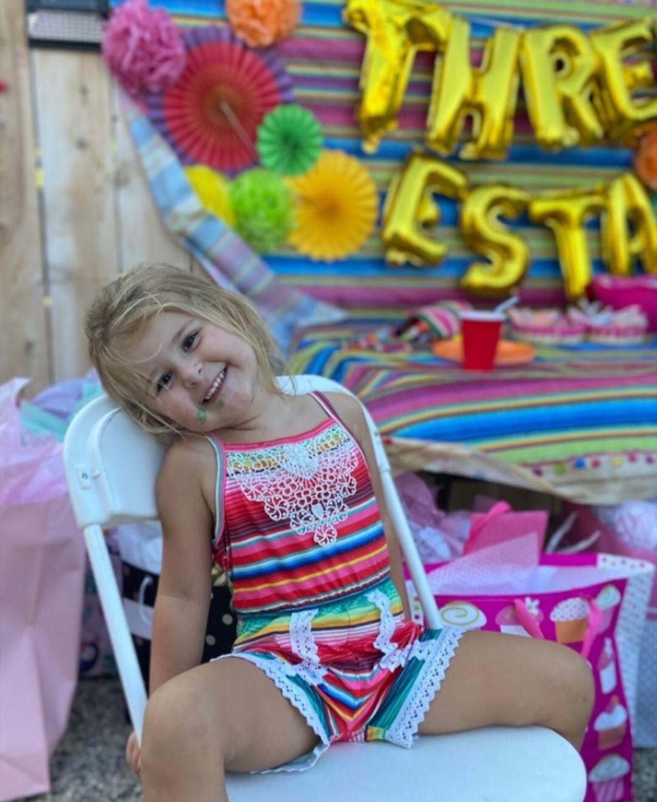 Girls Pink Striped Romper: Serape Fiesta Lace Jumpsuit -Razels