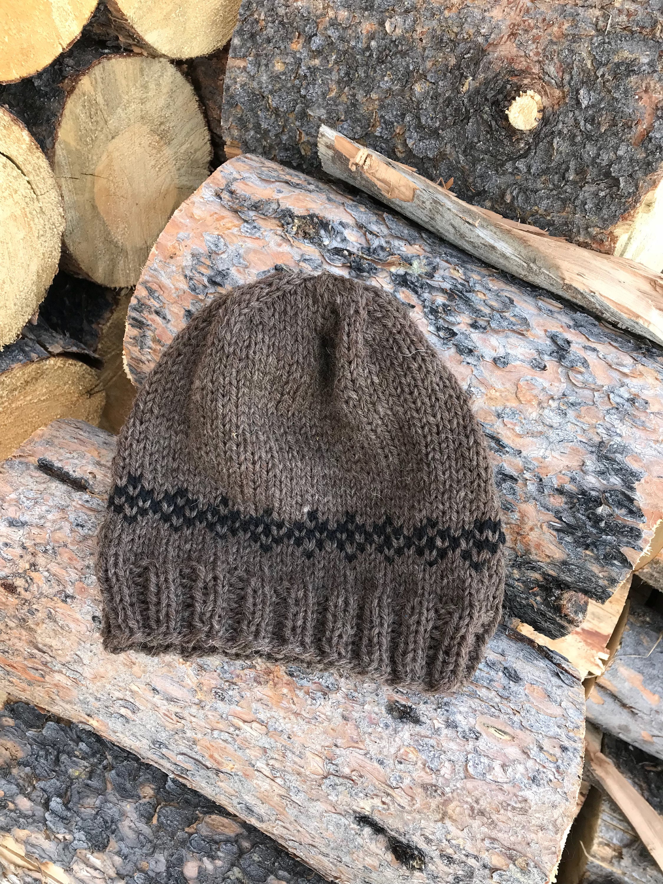 Pure WOOL WINTER Hat Beanie Handknit Warm Water Repellant all Natural Wool Hat -Razels