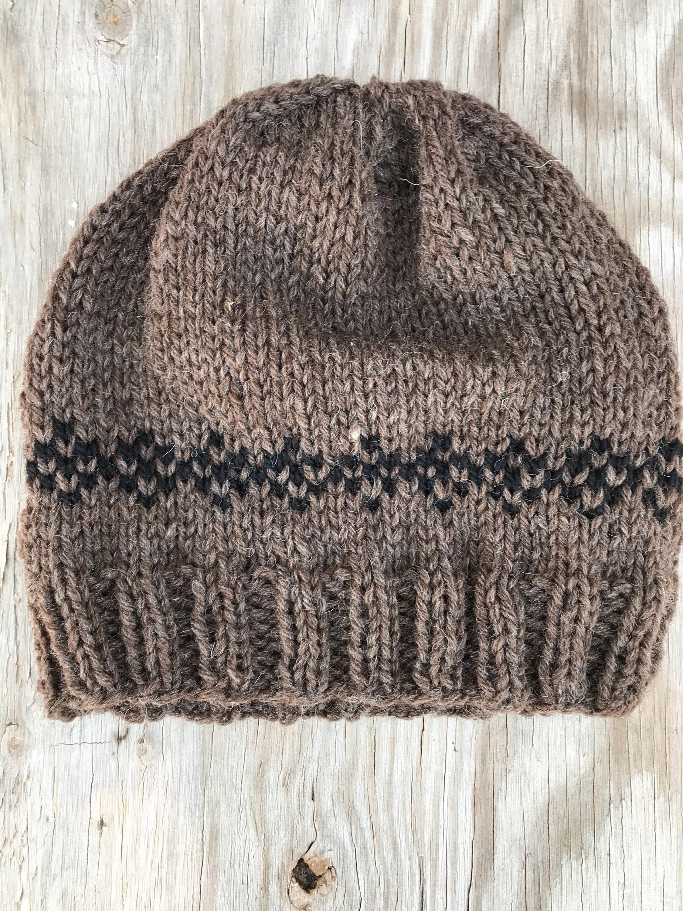 Pure WOOL WINTER Hat Beanie Handknit Warm Water Repellant all Natural Wool Hat -Razels