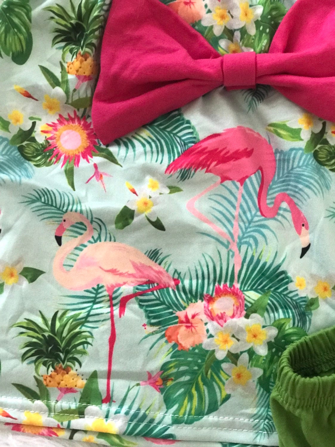 Toddler Flamingo Shirt & Ruffle Shorts Set | Girls’ Flamingo Boutique Outfit 🌸🦩
Bring on summer vibes with this adorable Flamingo Tank Top & Green Ruffle Shorts Set! Featuring a bright pink flamingo with a big bow and matching ruffled shorts, this set is perfect for your little fashionista.
✔ Fun & Stylish: The perfect toddler boutique outfit for summer adventures, vacations, or everyday cuteness!
✔ Soft & Stretchy: 
✔ Limited Stock – Only $15!