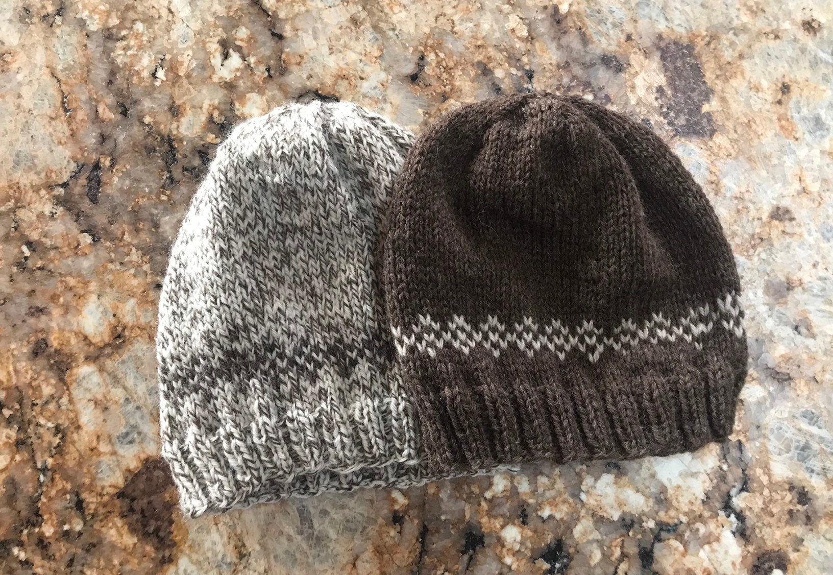 Pure WOOL WINTER Hat Beanie Handknit Warm Water Repellant all Natural Wool Hat -Razels