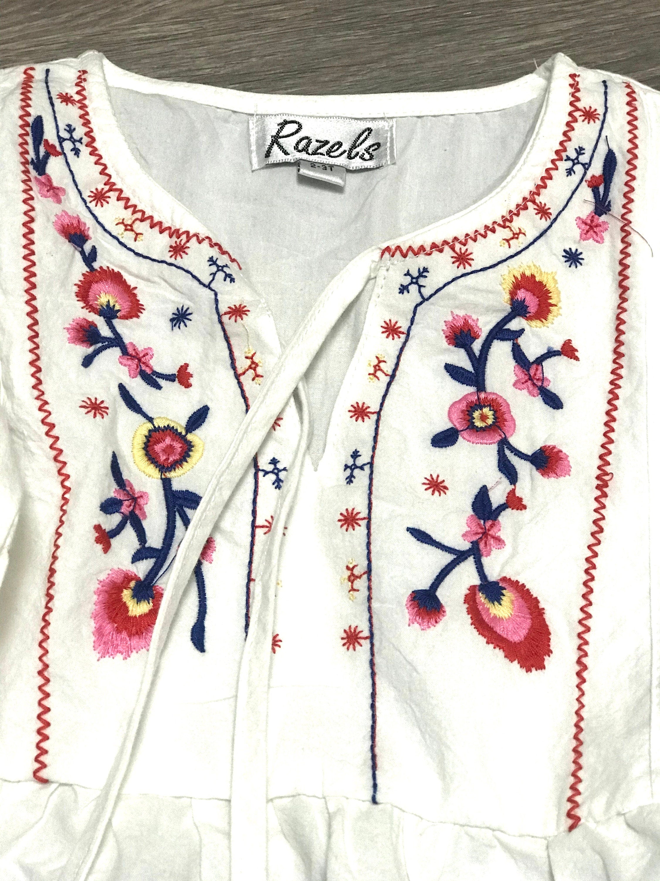 Girls' BOHO Embroidered Dress Tunic – Stylish Fall Outfit | Versatile Layering Piece