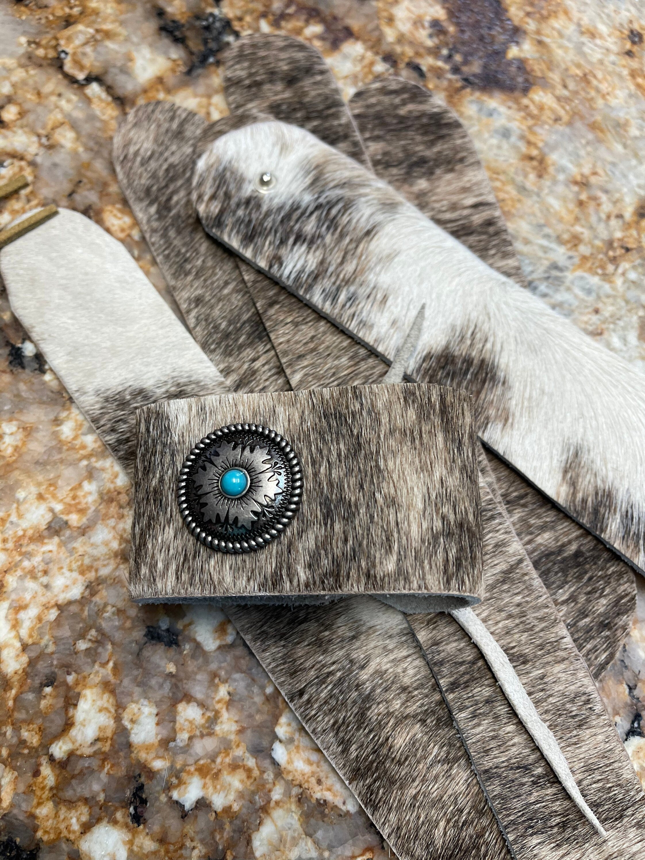 Cowhide Bracelet for Women and Girls | Western Cowgirl Cuff, Mom & Me Bracelets -Razels